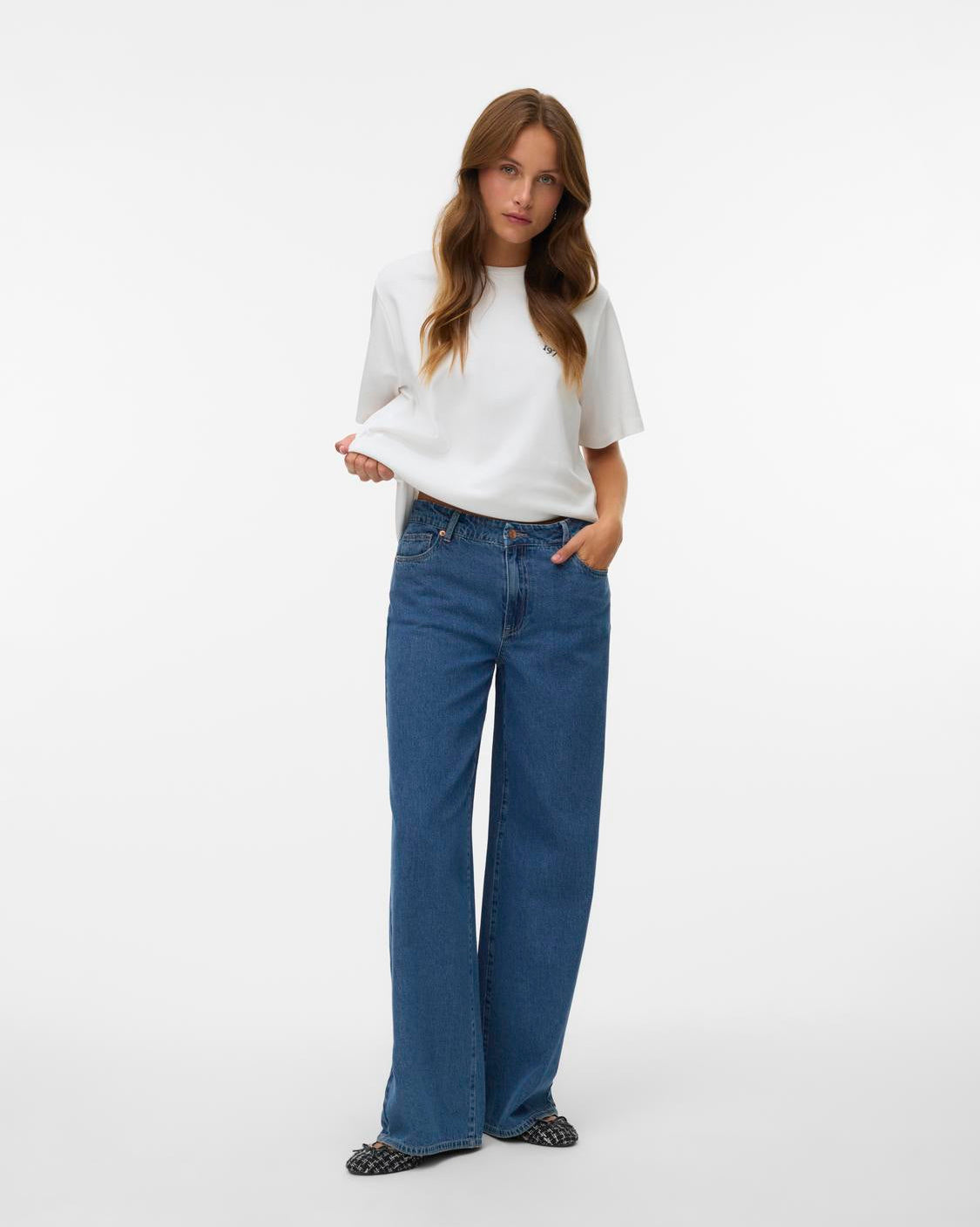 VMREMY MID RISE WIDE JEANS